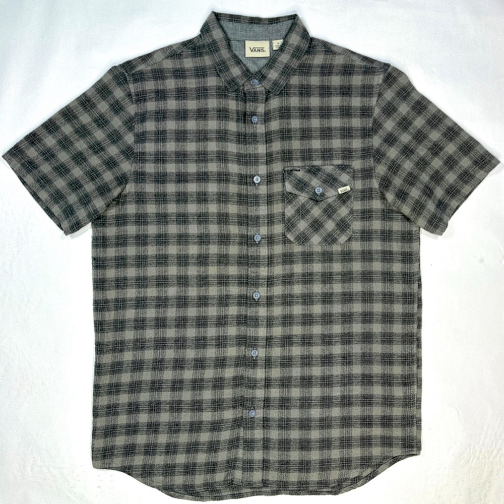 Vans Classic Plaid Short-Sleeve Shirt - Gray & Black